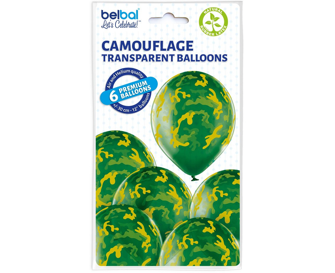 Balloons Belbal 12", D11, camouflage, 6 pcs